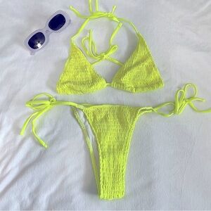 Highlighter yellow bikini